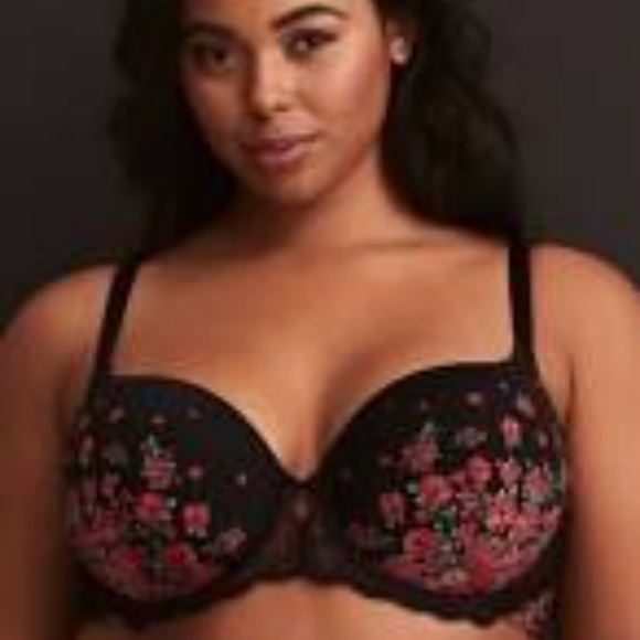torrid Other - Black Rose Microfiber & Lace Sexy T-Shirt Bra
